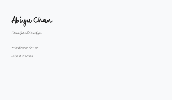 Abiyu Chan Business Card