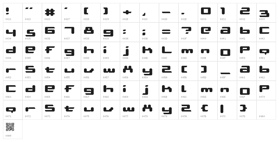 Ablattive Bold Character Map