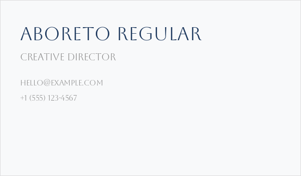 Aboreto Regular Business Card