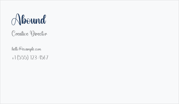 Abound Business Card