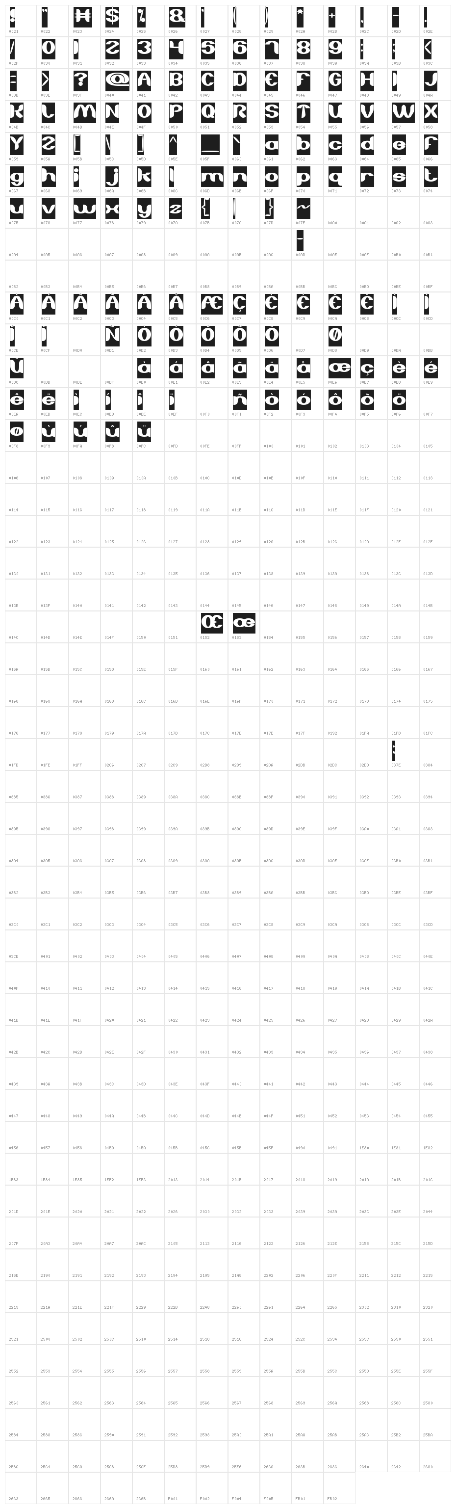 About You-Inverse Character Map