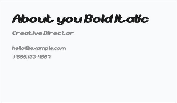 About you Bold Italic Business Card