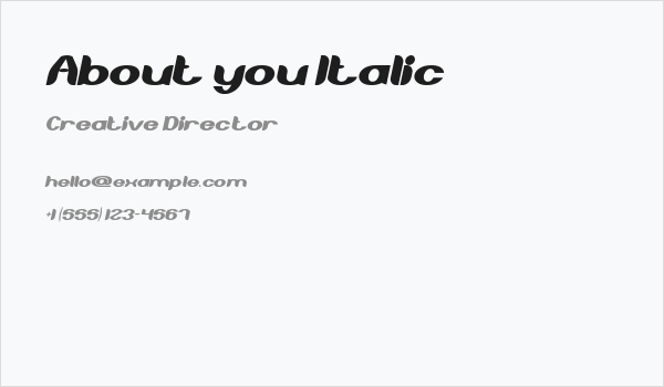 About you Italic Business Card