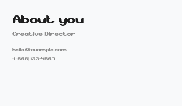 About you Business Card