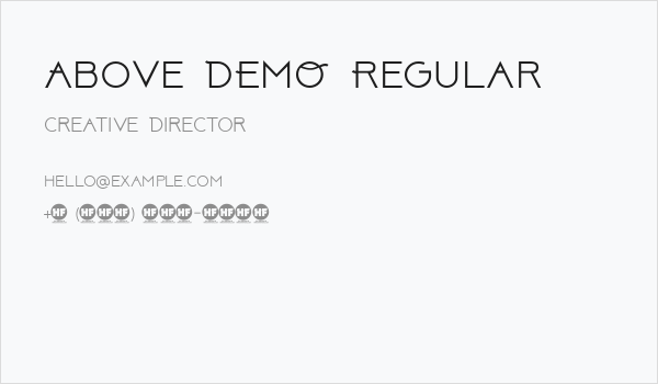 Above DEMO Regular Business Card
