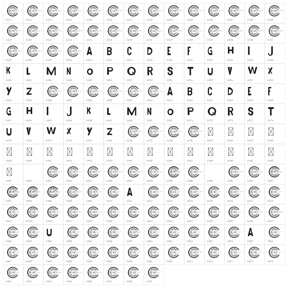 Abrade Rock Demo Character Map