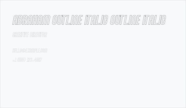 Abraham Outline Italic Outline Italic Business Card
