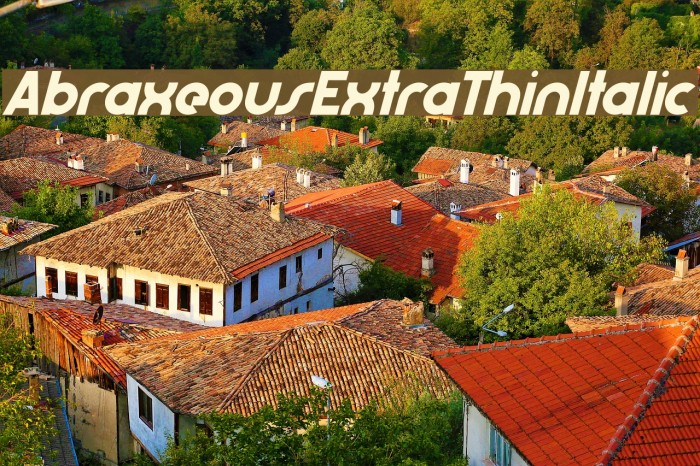 AbraxeousExtraThinItalic Font examples