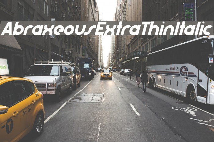 AbraxeousExtraThinItalic Font examples