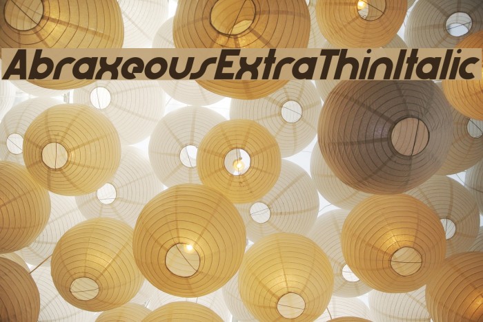 AbraxeousExtraThinItalic Font examples