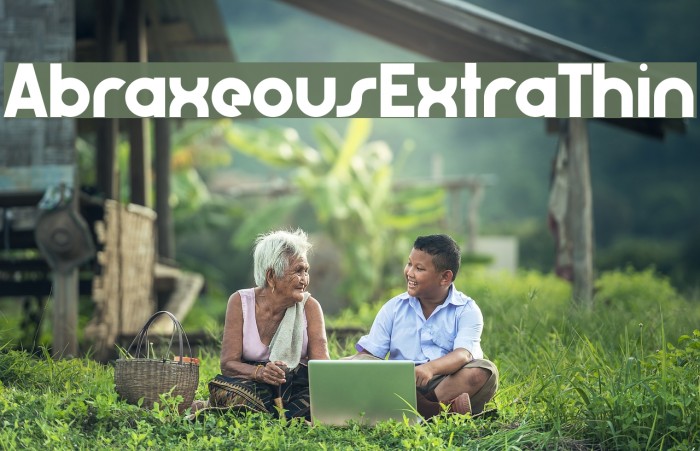 AbraxeousExtraThin Font examples