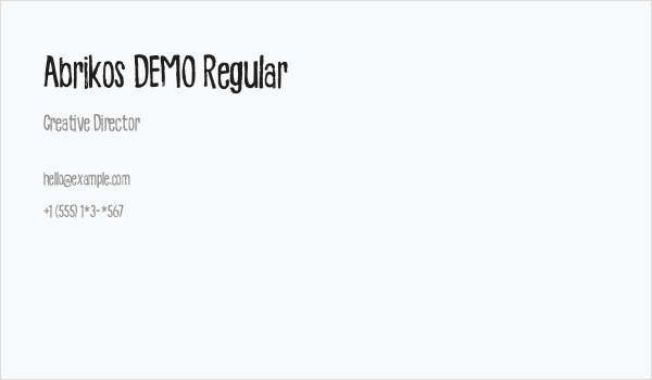 Abrikos DEMO Regular Business Card