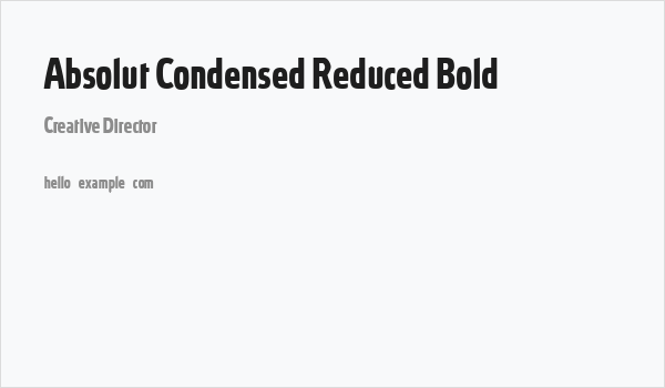 Absolut Condensed Reduced Bold Business Card