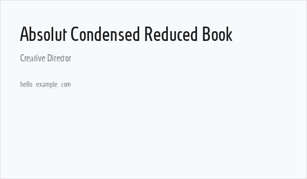 Absolut Condensed Reduced Book Business Card