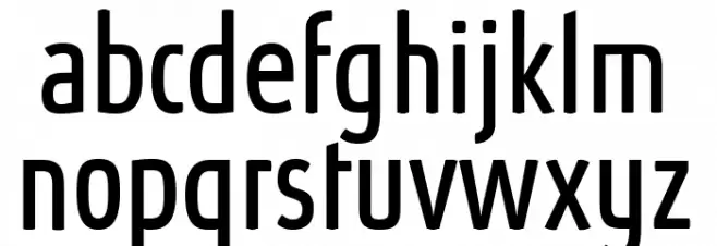 Absolut Condensed Reduced Book Schriftart Kleinbuchstaben