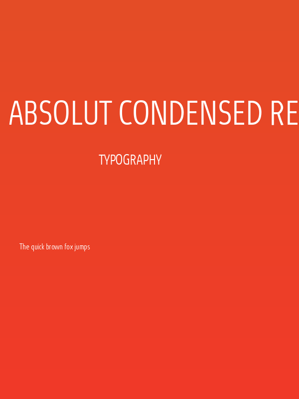 Absolut Condensed Reduced Light Poster
