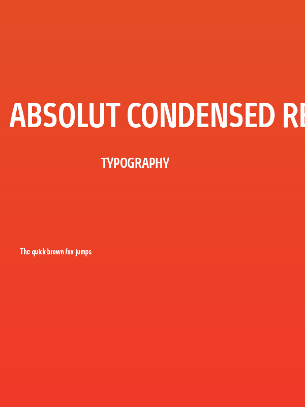Absolut Condensed Reduced Medium Poster