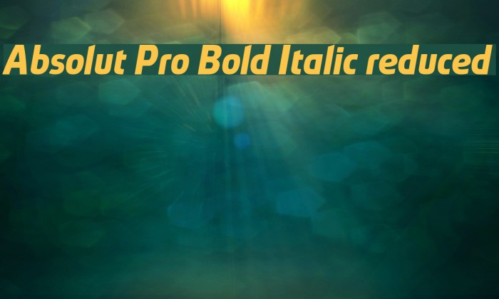 Absolut Pro Bold Italic reduced Font examples