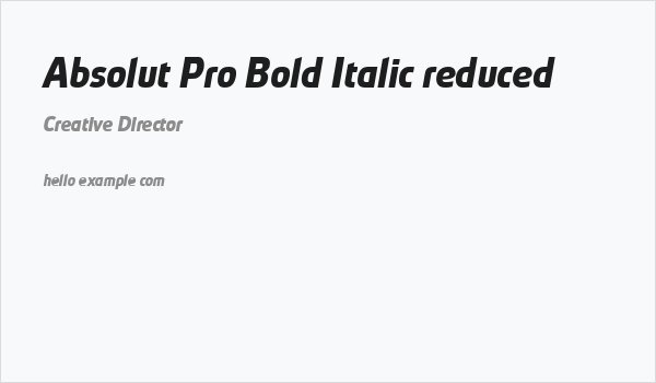 Absolut Pro Bold Italic reduced Business Card