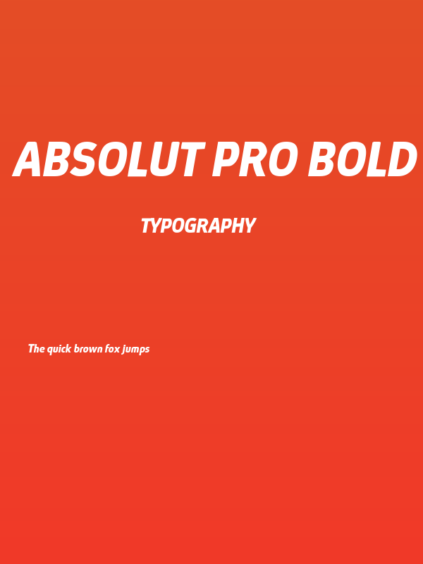 Absolut Pro Bold Italic reduced Poster