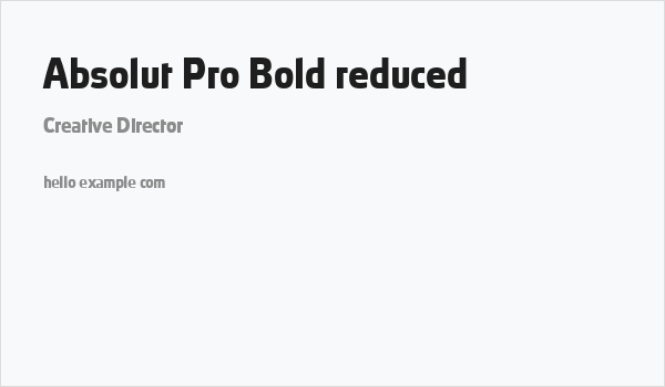 Absolut Pro Bold reduced Business Card