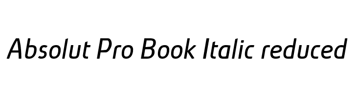Absolut Pro Book Italic reduced Font