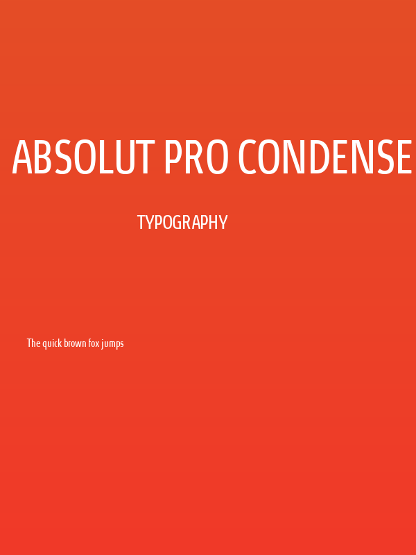 Absolut Pro Condensed Book reduced Poster