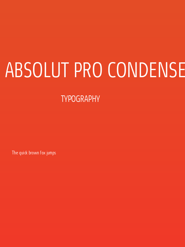 Absolut Pro Condensed Light reduced Poster