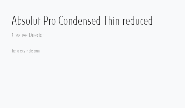 Absolut Pro Condensed Thin reduced Business Card