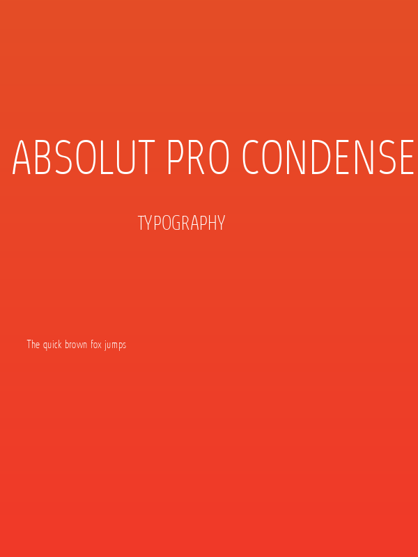 Absolut Pro Condensed Thin reduced Poster