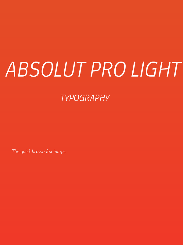 Absolut Pro Light Italic reduced Poster