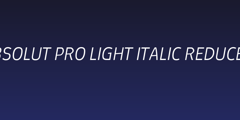 Absolut Pro Light Italic reduced Social Header