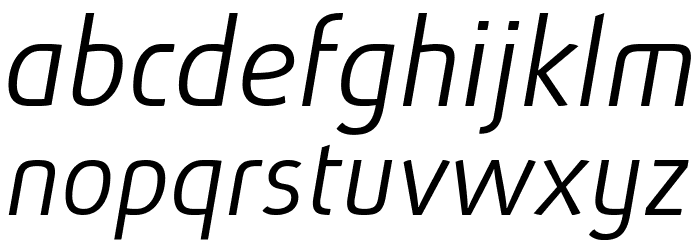 Absolut Pro Light Italic reduced Font LOWERCASE