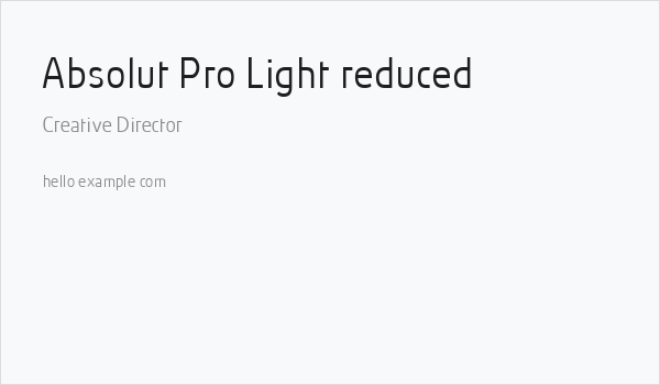 Absolut Pro Light reduced Business Card