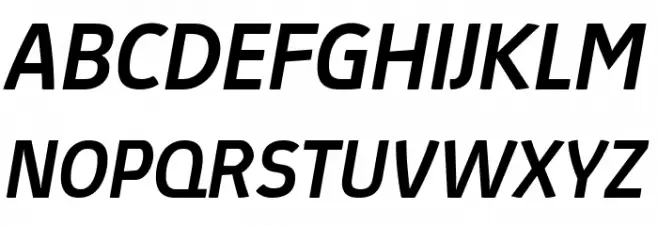 Absolut Pro Medium Italic reduced Caratteri MAIUSCOLE