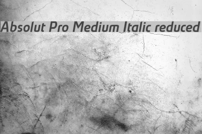 Absolut Pro Medium Italic reduced Font examples