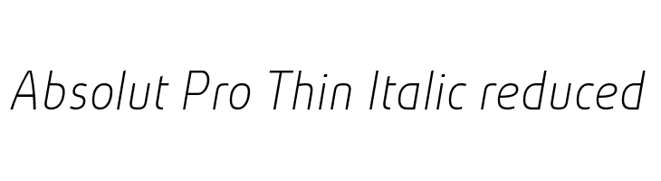 Absolut Pro Thin Italic reduced Font
