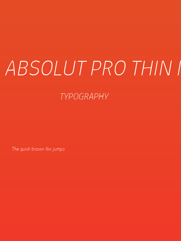 Absolut Pro Thin Italic reduced Poster
