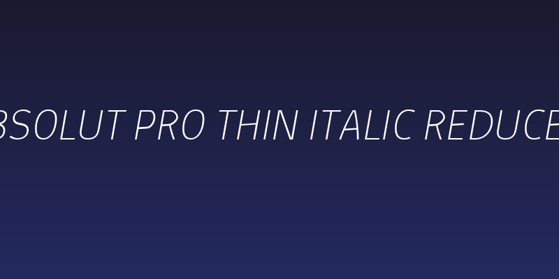 Absolut Pro Thin Italic reduced Social Header