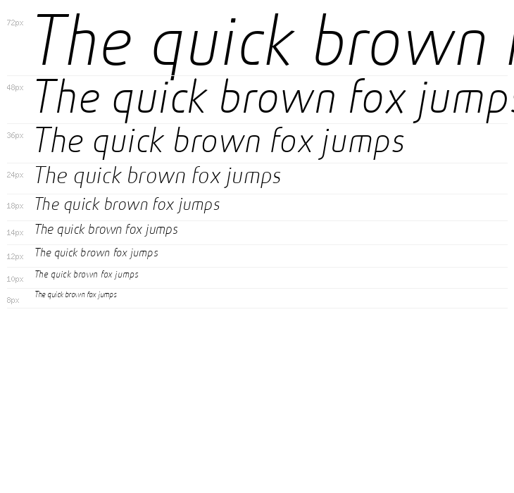 Absolut Pro Thin Italic reduced Waterfall