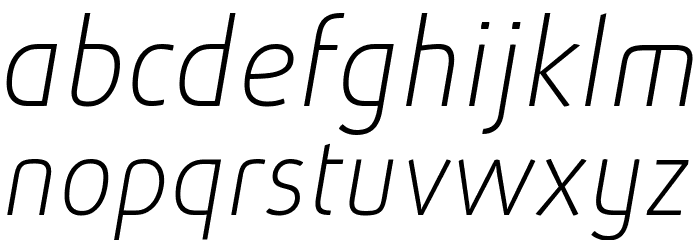 Absolut Pro Thin Italic reduced Font LOWERCASE