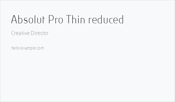 Absolut Pro Thin reduced Business Card