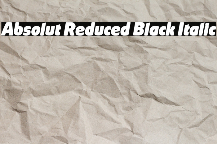 Absolut Reduced Black Italic Example 1