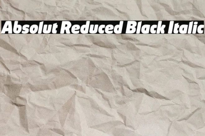 Absolut Reduced Black Italic Example 1