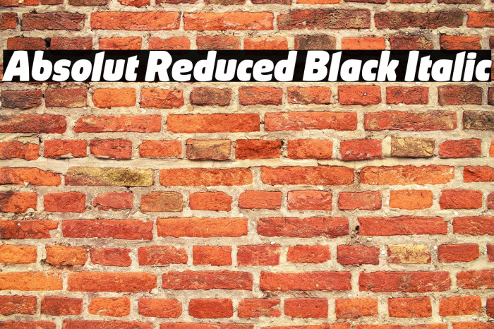 Absolut Reduced Black Italic Example 3