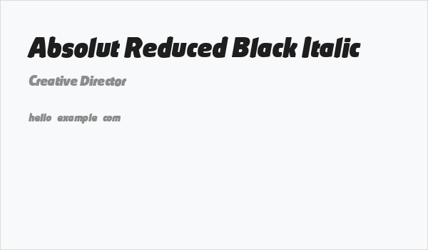 Absolut Reduced Black Italic Business Card