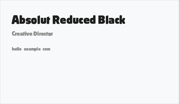 Absolut Reduced Black Business Card