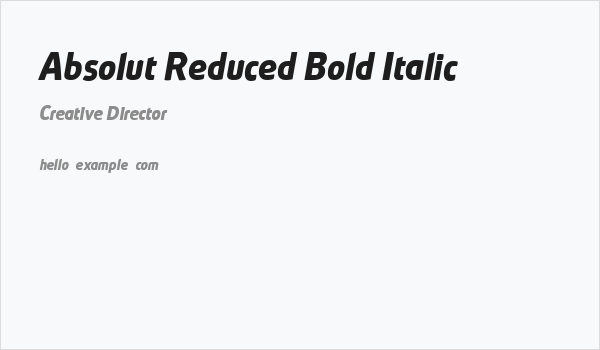 Absolut Reduced Bold Italic Business Card