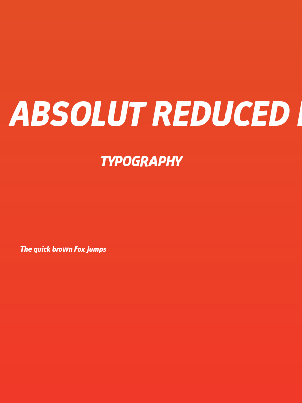Absolut Reduced Bold Italic Poster