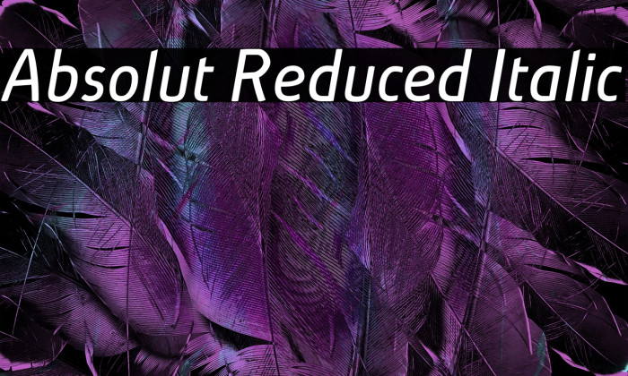 Absolut Reduced Italic Example 2